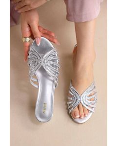 Silver Block Heels-445272920