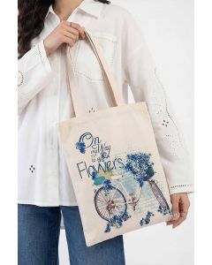 Off White Fabric Bag-448302107
