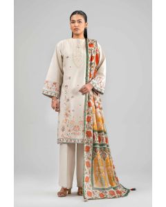 3 Piece - Digital Printed Embroidered Suit - 42601527