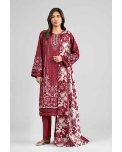 3 Piece - Printed Embroidered Suit - 42601536