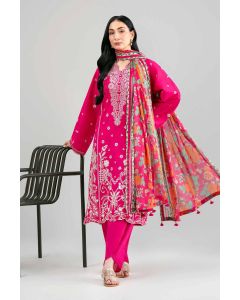 3 Piece - Printed Embroidered Suit - 42601542