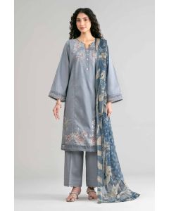 3 Piece - Digital Printed Embroidered Suit - 42601547
