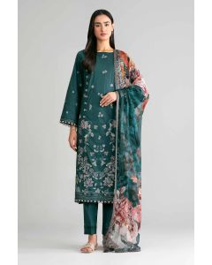3 Piece - Digital Printed Embroidered Suit - 42601548