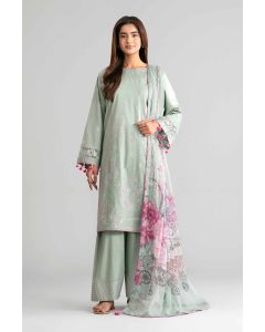 3 Piece - Digital Printed Embroidered Suit - 42601552
