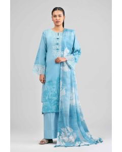 3 Piece - Digital Printed Embroidered Suit - 42601559