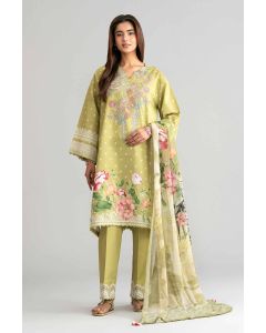 3 Piece - Digital Printed Embroidered Suit - 42601562