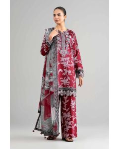 3 Piece - Digital Printed Embroidered Suit - 42601565