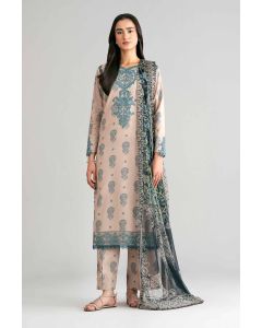 3 Piece - Digital Printed Embroidered Suit - 42601572
