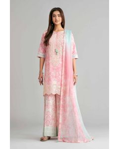 3 Piece - Digital Printed Embroidered Suit - 42601573