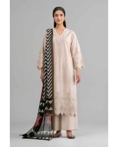 3 Piece - Printed Embroidered Suit - 42619949