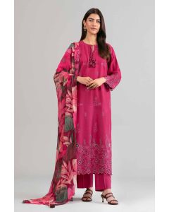 3 Piece - Printed Embroidered Suit - 42619956