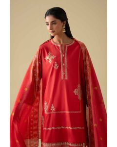2 Piece - Printed Embroidered Suit - KFE26-27