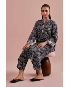 2 Piece - Printed Embroidered Suit - PE26-198