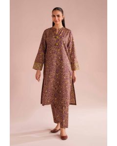 2 Piece - Printed Embroidered Suit - PE26-199