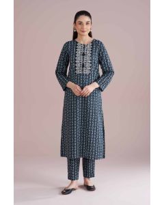2 Piece - Printed Embroidered Suit - PE26-207