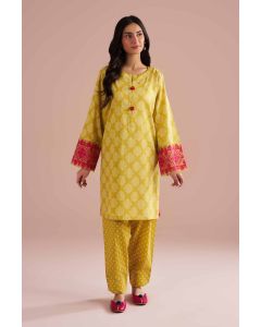 2 Piece - Printed Embroidered Suit - PE26-208