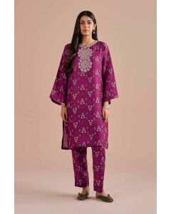 2 Piece - Printed Embroidered Suit - PE26-24