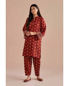 2 Piece - Printed Embroidered Suit - PE26-26